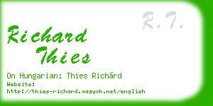 richard thies business card